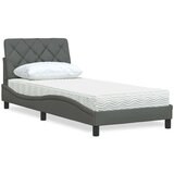 vidaXL Krevet s madracem tamnosivi 90 x 190 cm od tkanine | shoptok.hr