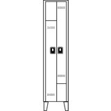 Wolf Garderobna omara Z, višina predelka 820 mm, VxŠxG 1850 x 400 x 500 mm, širina razdelka 400 mm, barva korpusa / vrat svetlo siva / svetlo siva | Shoptok.si