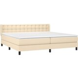  Krevet s oprugama i madracem krem 200 x 200 cm od tkanine | shoptok.hr