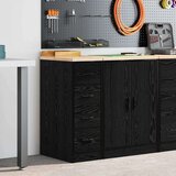 vidaXL Garažni ormar za odlaganje crni 30x51x85 cm masivne borovine | shoptok.hr
