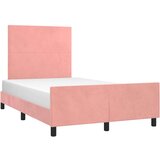  Okvir za krevet s uzglavljem ružičasti 120 x 190 cm baršunasti | shoptok.hr