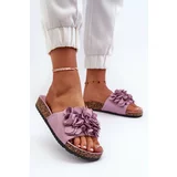Kesi Women's slippers on a cork platform made of eco-friendly suede, purple Jaihini