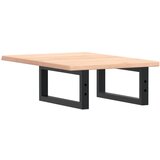  Zidna polica za umivaonik od čelika i masivne hrastovine Smeđa 40 x 60 x 2 cm | shoptok.hr