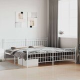 Metalni okvir kreveta uzglavlje i podnožje bijeli 200x200 cm | shoptok.hr