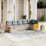 vidaXL 7-dijelni set vrtnih sofa s jastucima bež od poliratana | shoptok.hr