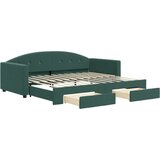  The Living Store Izvlečna dnevna postelja s predali temno zelena 90x200 cm žamet - Izvlečna Dnevna Postelja, (21457854) | Shoptok.si