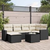  7-dijelni set vrtnih sofa od poliratana s jastucima crni | shoptok.hr