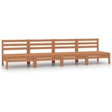 The Living Store Vrtni sredinski kavč 4 kosi medeno rjava trdna borovina - Sredinski Kavč, (21476448) | Shoptok.si