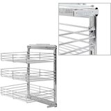 vidaXL Izvlečna kuhinjska košara 3-nadstropna srebrna 47x35x56 cm | Shoptok.si