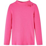  Dječja majica dugih rukava rebrasto pletena jarkoružičasta 128 | shoptok.hr