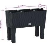  Visoka vrtna greda antracit 60x25x46 cm PP ratan, (20594850) | Shoptok.si