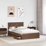  Krevetna konstrukcija Smeđi hrast 120 x 190 cm Inženjersko Drvo | shoptok.hr