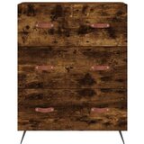 vidaXL Visoka komoda dimljeni hrast 69 5x34x180 cm konstruiranog drva - Dimljeni hrast 1 3 ladice | shoptok.hr