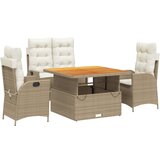  The Living Store Vrtna jedilna garnitura 4-delna z blazinami bež poli ratan - Vrtna Jedilna Garnitura, (21446053) | Shoptok.si