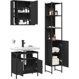  3-dijelni set kupaonskih ormarića crni od konstruiranog drva | shoptok.hr