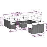  Vrtna garnitura - 13-dijelni set vrtnih sofa s jastucima poliratan crni - Crna 1 | shoptok.hr