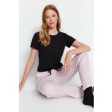 Trendyol Black-Multicolored Floral Single Jersey Knitted Pajamas Set Cene