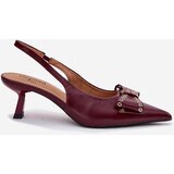 Boto Stiletto Heels With Bow Burgundy Folesca | Shoptok.si