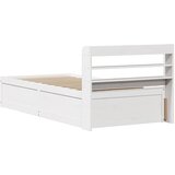  Okvir kreveta s uzglavljem bijeli 75x190 cm od borovine | Eponuda.com
