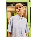 Marisse Light Blue Striped Cotton Shirt | ePonuda.com