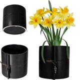 KADAX Keramični cvetlični lonec Črn pokrov za cvetlični lonec Okrogel lonec 13 cm, (5000352972) | Shoptok.si