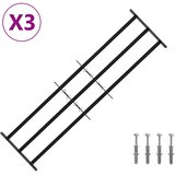  Sigurnosna rešetka za prozore s 3 poprečna okvira 3 kom. Crna 93-174 cm | Shoptok.si