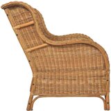 vidaXL Sofa s jastukom svjetlosmeđa od prirodnog ratana i platna | shoptok.hr