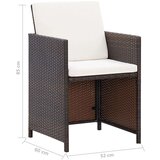 vidaXL 4-dijelni set vrtnih stolica i stolaca od poliratana smeđi | shoptok.hr