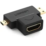 adapter HDMI tip A (ženski) na mini HDMI (muški) / micro HDMI (muški) - Crna