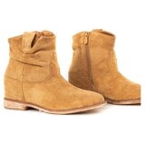 Resti Camel-colored cowboy boots on platforms Brunoki - Footwear | Shoptok.si