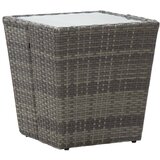  5-dijelni vrtni bistro set od poliratana i kaljenog stakla sivi | Eponuda.com