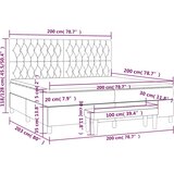  s oprugama i madracem crni 200x200 cm od tkanine | shoptok.hr