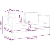  Vrtna klupa s jastucima 140 cm od masivnog bagremovog drva siva | shoptok.hr