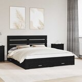  Krevetna konstrukcija Crni hrast 180 x 200 cm Konstruirano drvo | shoptok.hr