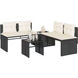  4-dijelni set vrtnih sofa od poliratana s jastucima crni | shoptok.hr