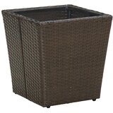  Stolić za čaj smeđi 41,5x41,5x44 cm poliratan i kaljeno staklo | Eponuda.com