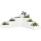 vidaXL Vrtna korita s 4 nadstropji bela 80,5x79x36 cm trdna borovina Cene
