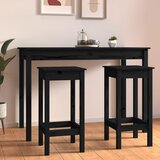  Barske stolice 2 kom crne 40 x 40 x 78 cm od masivne borovine | shoptok.hr
