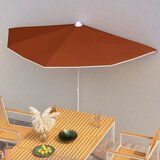 vidaXL Vrtni polukružni suncobran sa šipkom 180 x 90 cm terakota | shoptok.hr