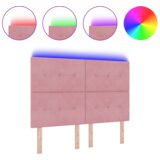  LED glava kreveta S LED lampica Ružičasta 160 cm Poliester | shoptok.hr