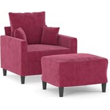  Fotelj s stolčkom za noge vinsko rdeč 60 cm žamet | Shoptok.si