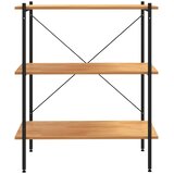  Polica s 3 etaže crna i hrastova 80x40x92 cm | shoptok.hr