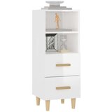  Komoda visok sijaj bela 34,5x34x90 cm konstruiran les, (20654225) | Shoptok.si