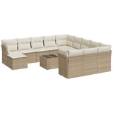 Maison Chic Seti vrtnega pohištva - Vrtna garnitura - Vrtni pohištvo set 13-delna z blazinami bež poli ratan, (21817099) | Shoptok.si