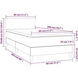  Krevet box spring i madrac LED cappuccino 80x200cm umjetna koža | shoptok.hr