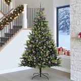  Umjetno savitljivo božićno drvce s 300 LED dioda Zelena 240 cm | shoptok.hr
