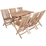  Set vrtnih namještaja 7 kom. Prirodna Čvrsto teak drvo | shoptok.hr