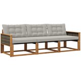  Set vanjskih sofa s jastukom 3 pcs Prirodna i svjetlosiva | Eponuda.com