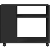  Bočni stolić s kotačima crni 70x35x60 cm konstruirano drvo | shoptok.hr