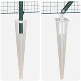 vidaXL Zavarena žičana ograda s 7 odvojenih stupova Zelena 0.4x10 m Čelik | shoptok.hr